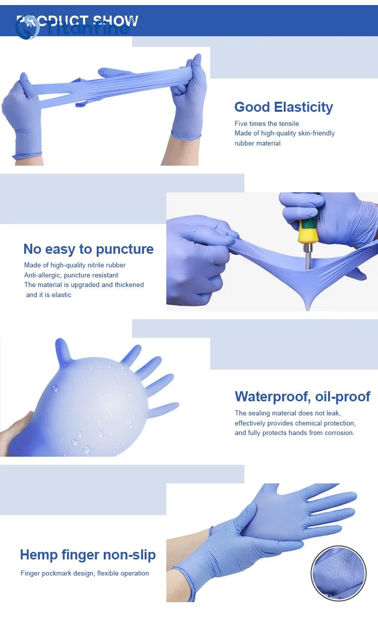 9inch 3.5g Ice Blue Examination Nitrile Gloves