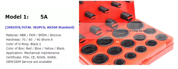 O-ring Box 386Pcs (Kit) Metric Standard Series Hardness 30 size