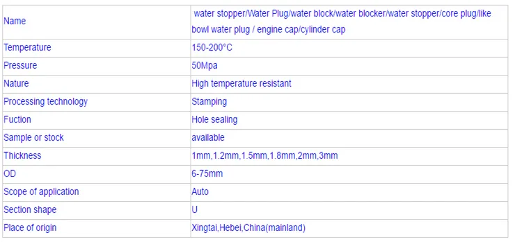 13MM Freeze Plug Water Block Core Plug Automobile Parts 14MM
