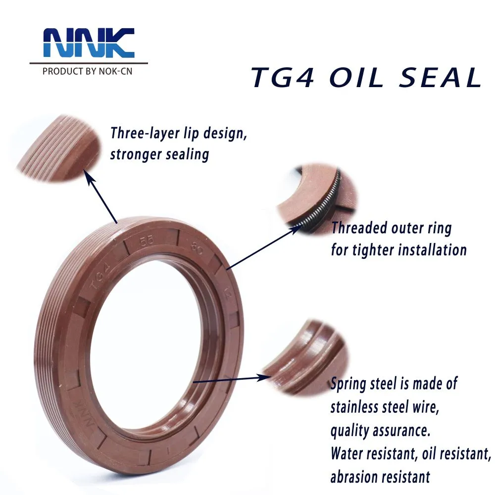 NNK 14*28*5 TG4 shaft oil seal with Spring Steel FKM rubber oil seal