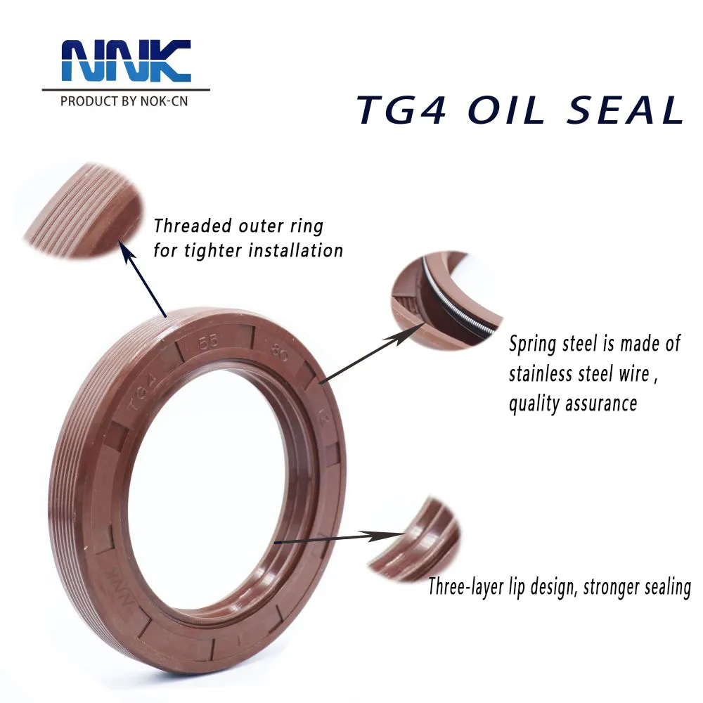 55*80*12 TG4 TC Skeleton Oil Seal 3 Lips NBR/FKM Coating
