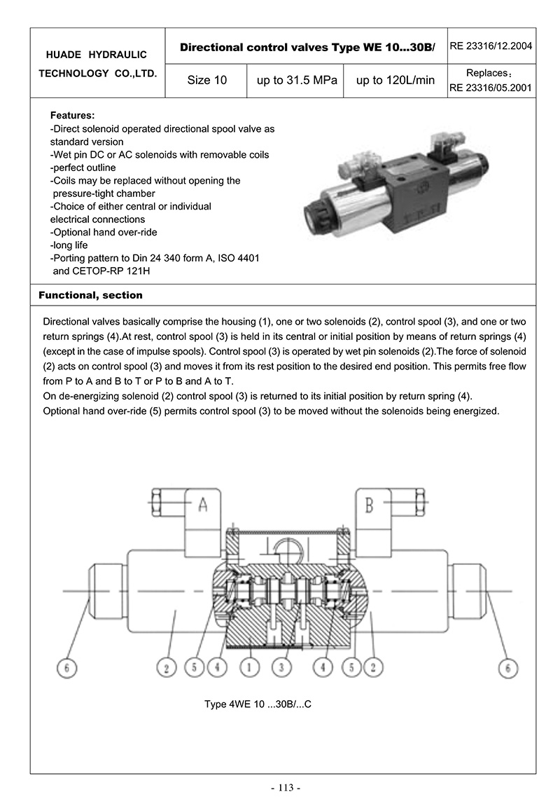 Electromagnetic Directional Valve 4WE10