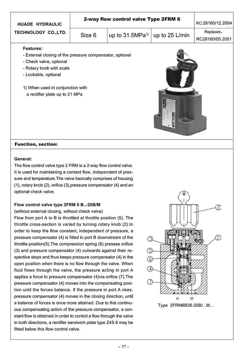 Two Way Flow Control Valve 2FRM6