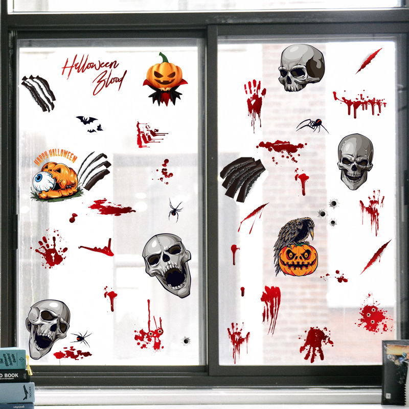 Halloween window sticker on glass decoration