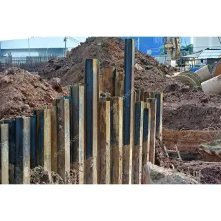 Steel sheet piles are rolled steel sections consisting of plates called webs with integral interlocking devices at each edge.