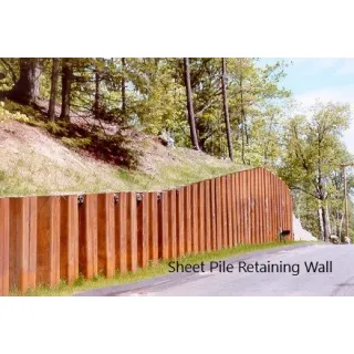Sheet piles are steel sections with interlocking edges. They are driven into the ground to provide excavation support.