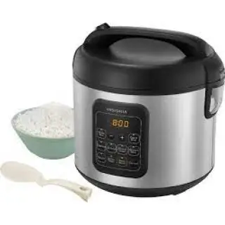 A rice cooker is a countertop appliance designed to steam large quantities of rice, producing maximum quality with minimum effort.
