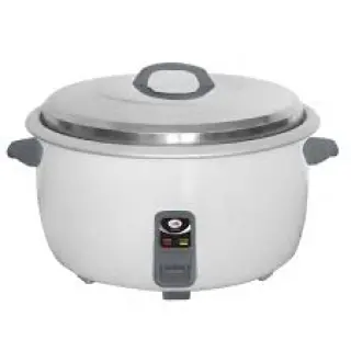 The rice cooker will continue boiling the rice until all the water is absorbed and the rice is cooked.