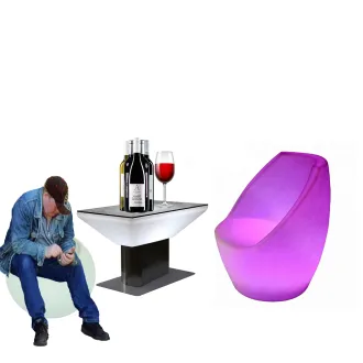 Lyxig PE Led möbler bar stol barstol RGB glödande cocktailstol