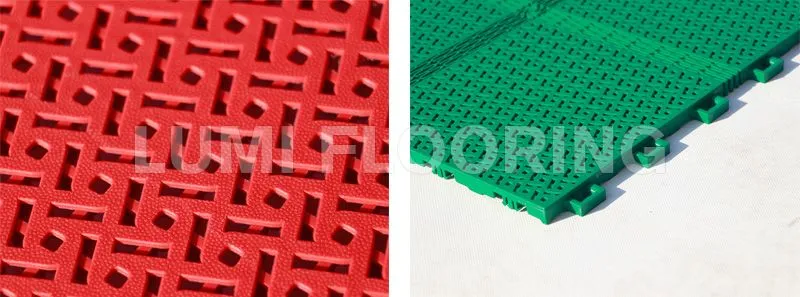 Telescopic Coins PP Interlocking Plastic Tiles for Tennis Courts Flooring