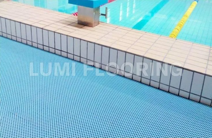 Non-Slip Swimming Pool Flooring Suspended PP Tiles LUMI-S2508