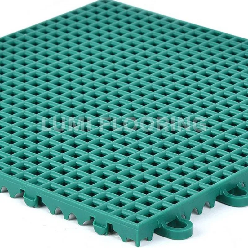 Modular Sports Flooring Outdoor Courts PP Interlocking Tiles Mini Grid Pattern