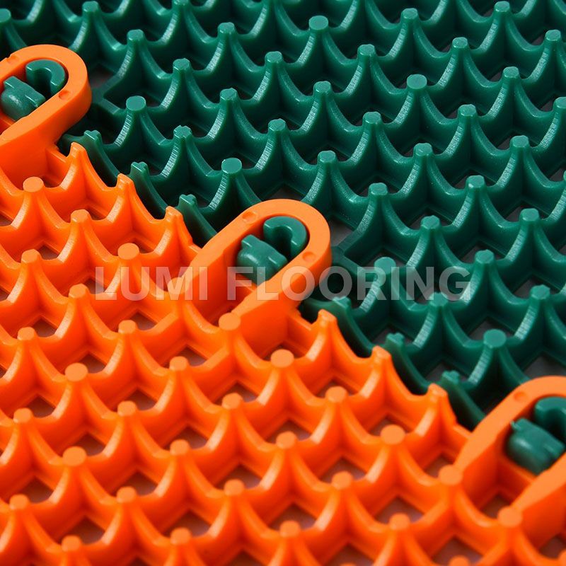 Modular Sports Flooring Outdoor Courts PP Interlocking Tiles Mini Grid Pattern