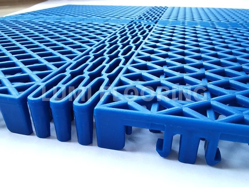 Double Layer Scalable Asterisk Grid Interlocking Polypropylene Floor Tiles