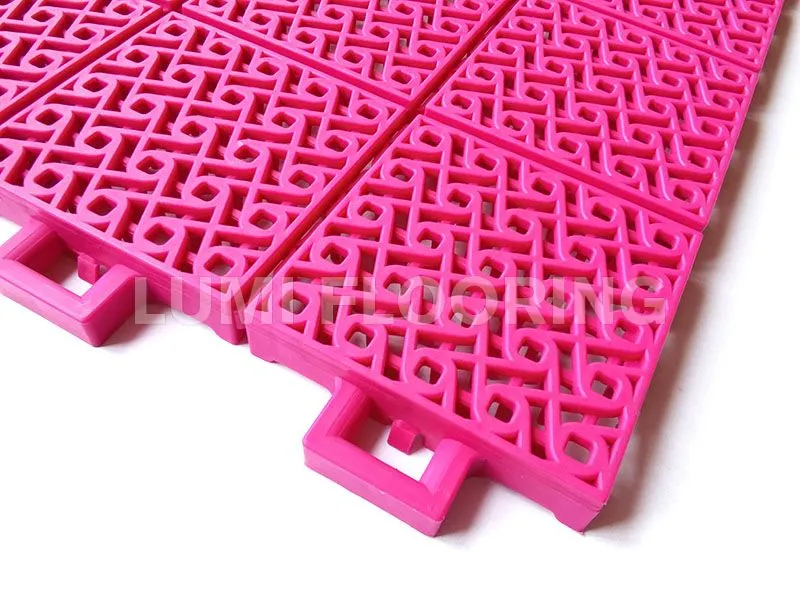 Soft Connection Interlocking Deck Tiles For Badminton Court Flooring LUMI-S5015