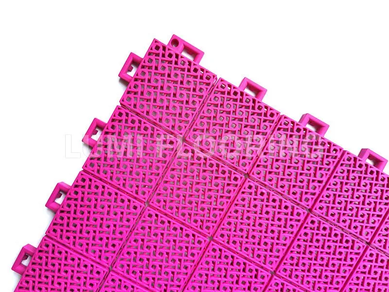 Soft Connection Interlocking Deck Tiles For Badminton Court Flooring LUMI-S5015