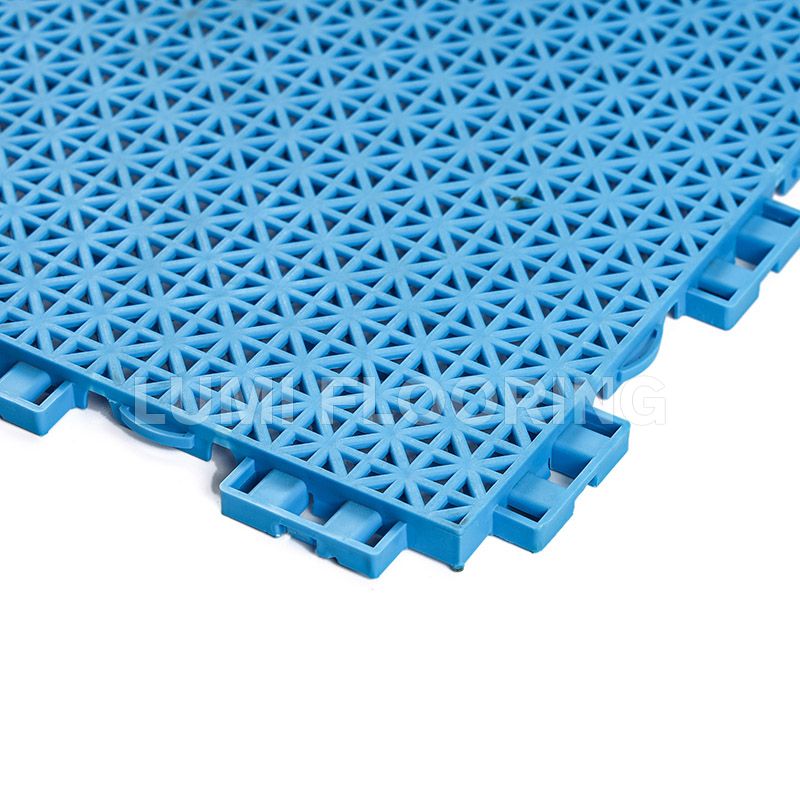 Elastic Buckle Asterisk Grid PP Suspened Interlocking Mats For Badminton Courts Flooring