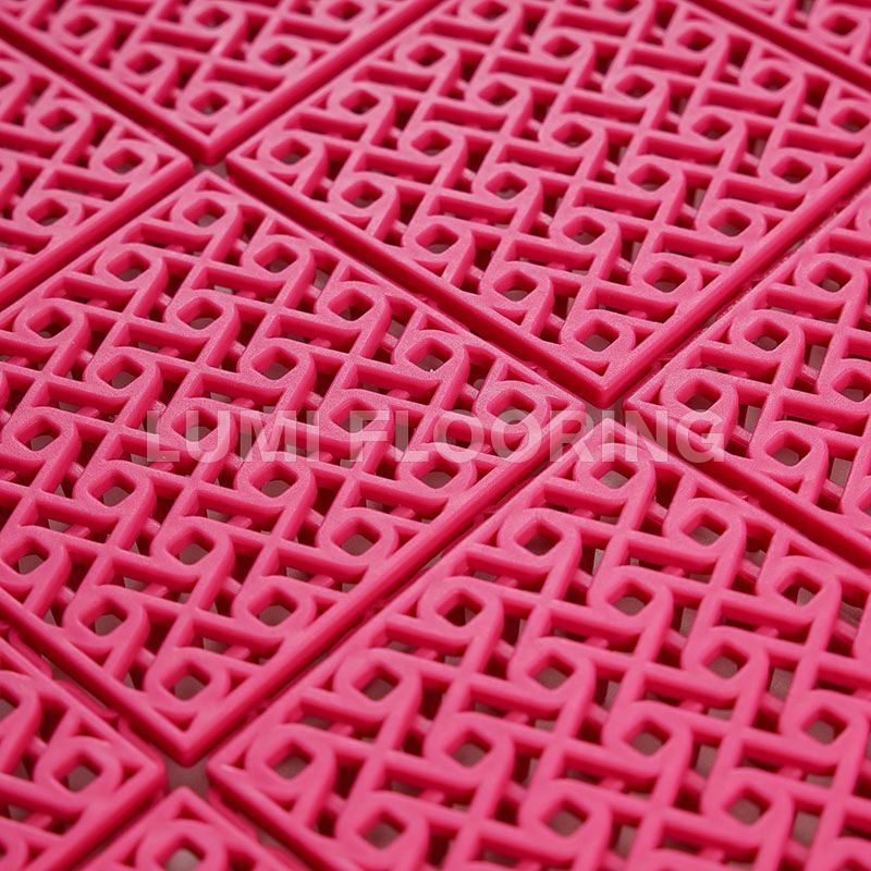 Soft Connection Interlocking Deck Tiles For Badminton Court Flooring LUMI-S5015