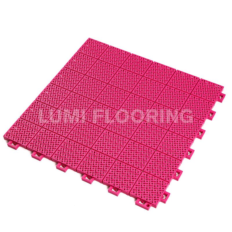 Soft Connection Interlocking Deck Tiles For Badminton Court Flooring LUMI-S5015