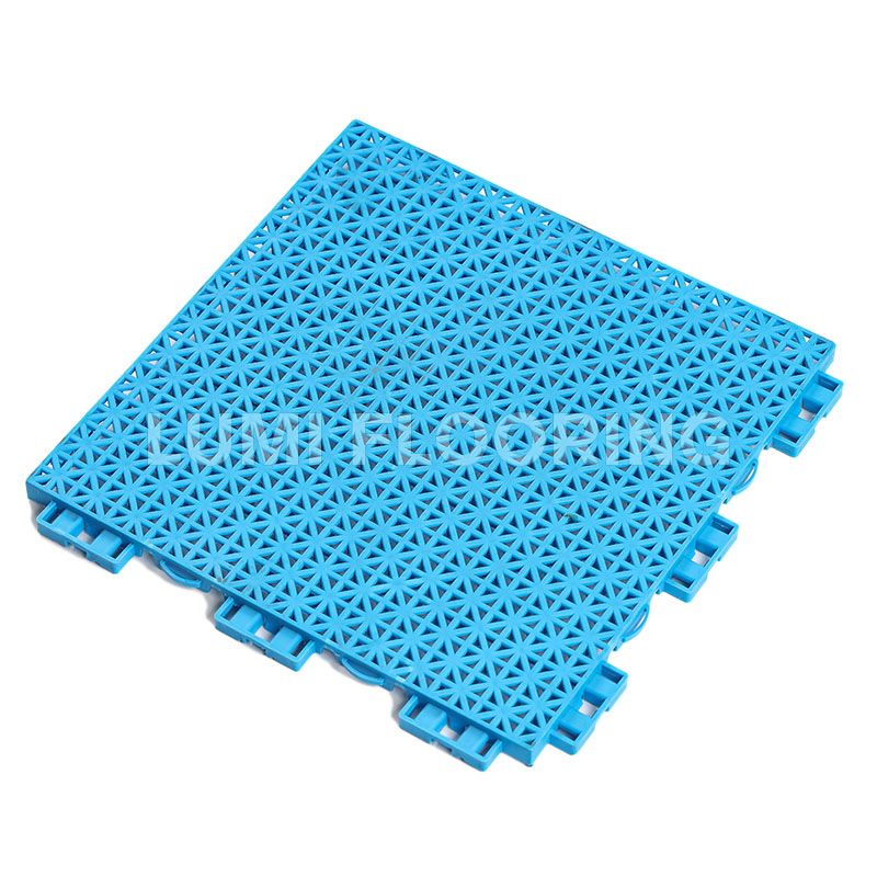 Elastic Buckle Asterisk Grid PP Suspened Interlocking Mats For Badminton Courts Flooring