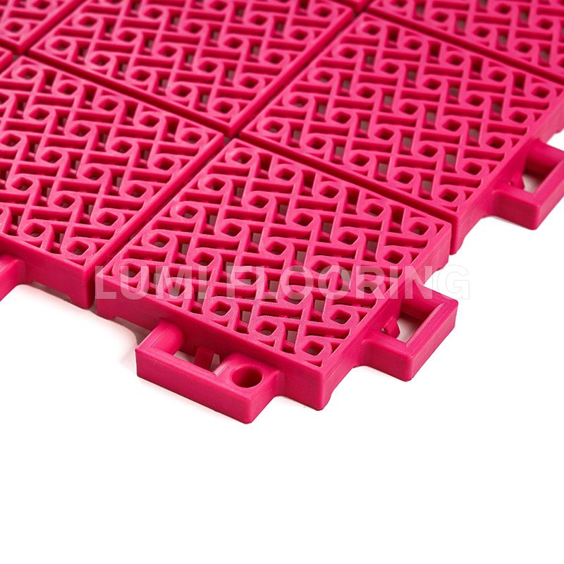 Soft Connection Interlocking Deck Tiles For Badminton Court Flooring LUMI-S5015