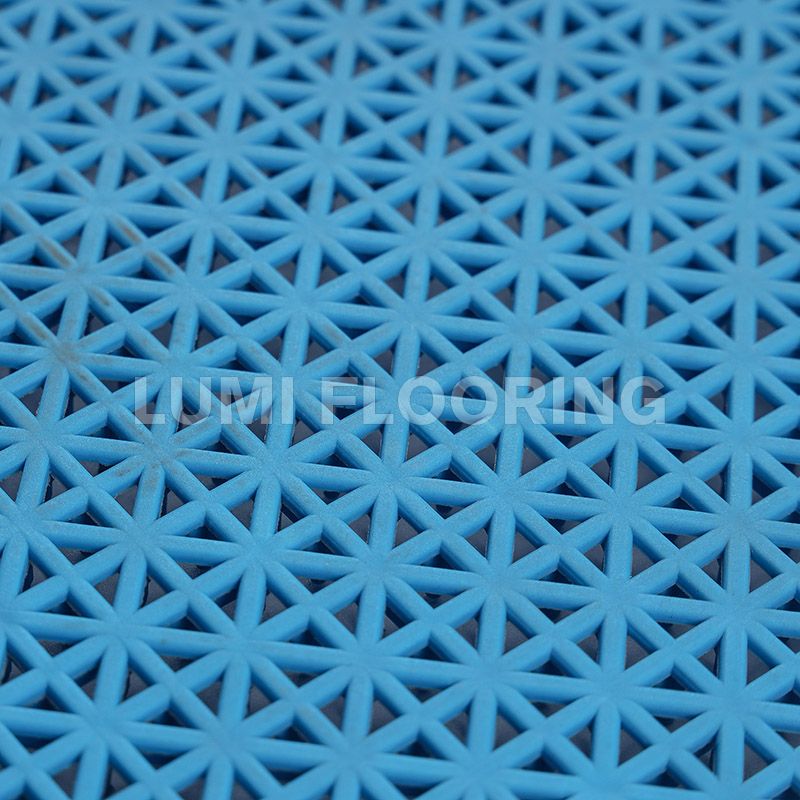 Elastic Buckle Asterisk Grid PP Suspened Interlocking Mats For Badminton Courts Flooring