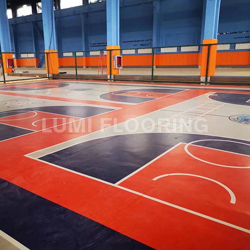 Stone/Gem surface PVC sport flooring for multi functional court