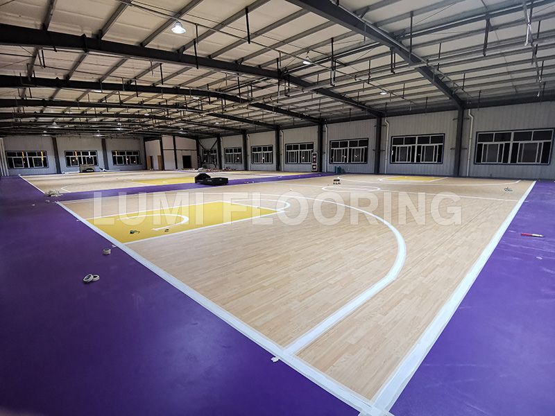 Wooden Texture Indoor Sport Flooring For Multi-Purpose Courts