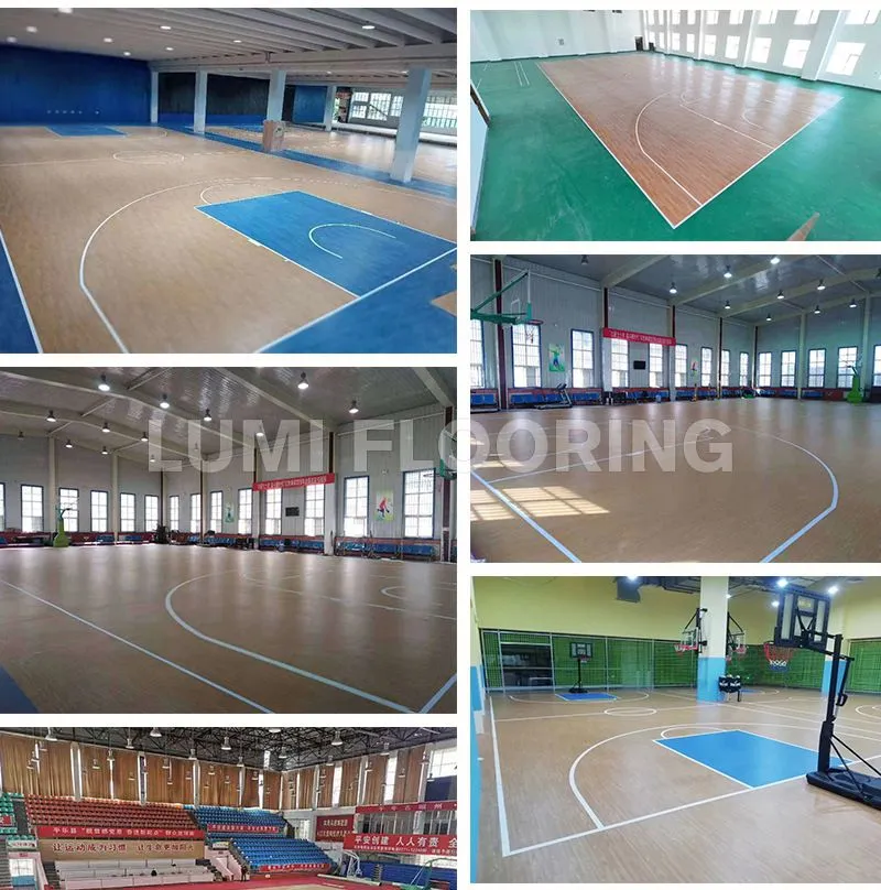 Wooden Texture Indoor Sport Flooring For Multi-Purpose Courts