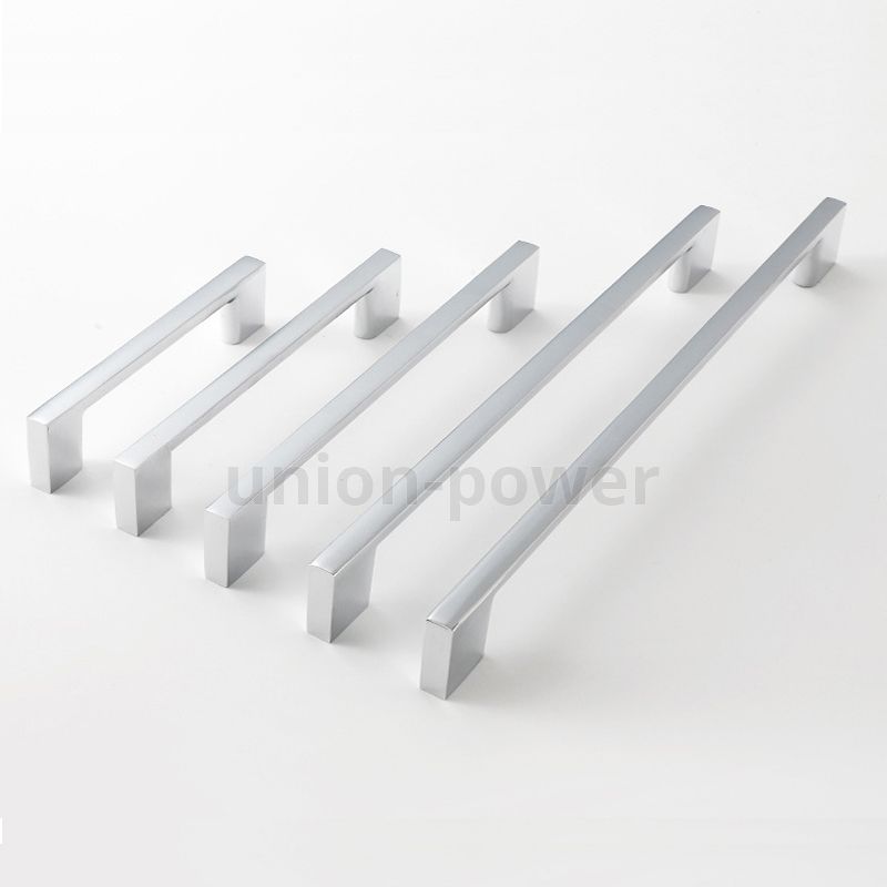 Lot Of 4 Chrome Plastic Drawer Pulls - Cabinet Door Handles, Silver, Model AD-108