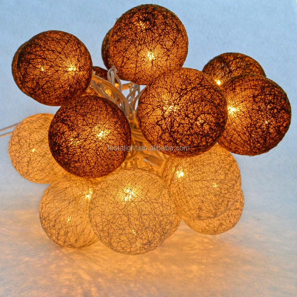 Holiday living products wedding decoration led string diwali light 20led foldable cotton ball lights