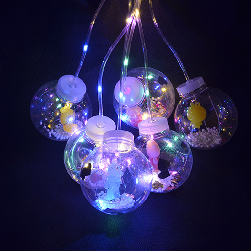 لعبة أطفال LED محمولة خفيفة شفافة كرة الثلج فانوس بوبو بول LED تضيء اللعب