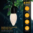 Lumières de Noël LED d'extérieur 15,2 m avec 20 ampoules en plastique 1 W C35 à intensité variable et arrière-cour de qualité commerciale IP65 résistant aux intempéries