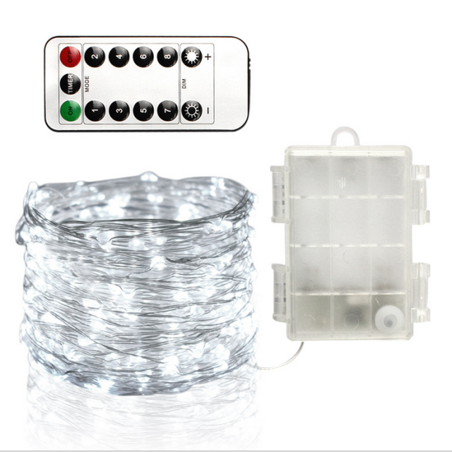 5M ماء التحكم عن بعد أضواء الجنية بطارية تعمل 8 وضع الموقت سلسلة الأسلاك النحاسية إضاءة LED