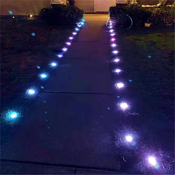 Landscape Lighting 12V RGB Low Voltage Color Changing LED Ground Light for Deck Pond Lawn Lawn Pathway