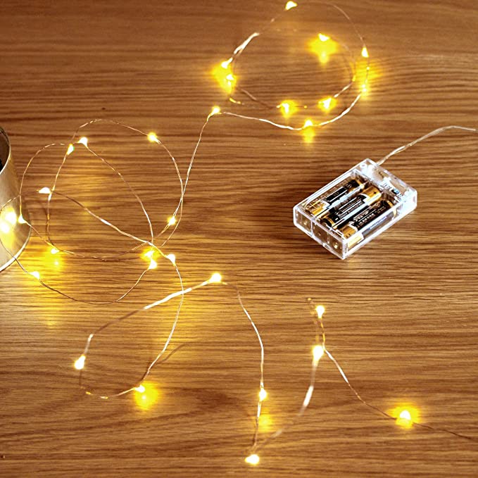 Led String Lights Mini Batterie Powered Copper Wire Starry Fairy Lights pour la fête de Noël de la chambre