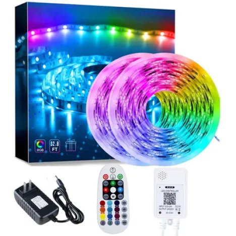 SMD 5050 RGB DC 12V LED strip light with wifi remote controller changing LED lights with 44 keys smart remote controller