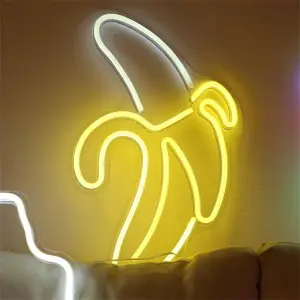 Luz de neón de plátano