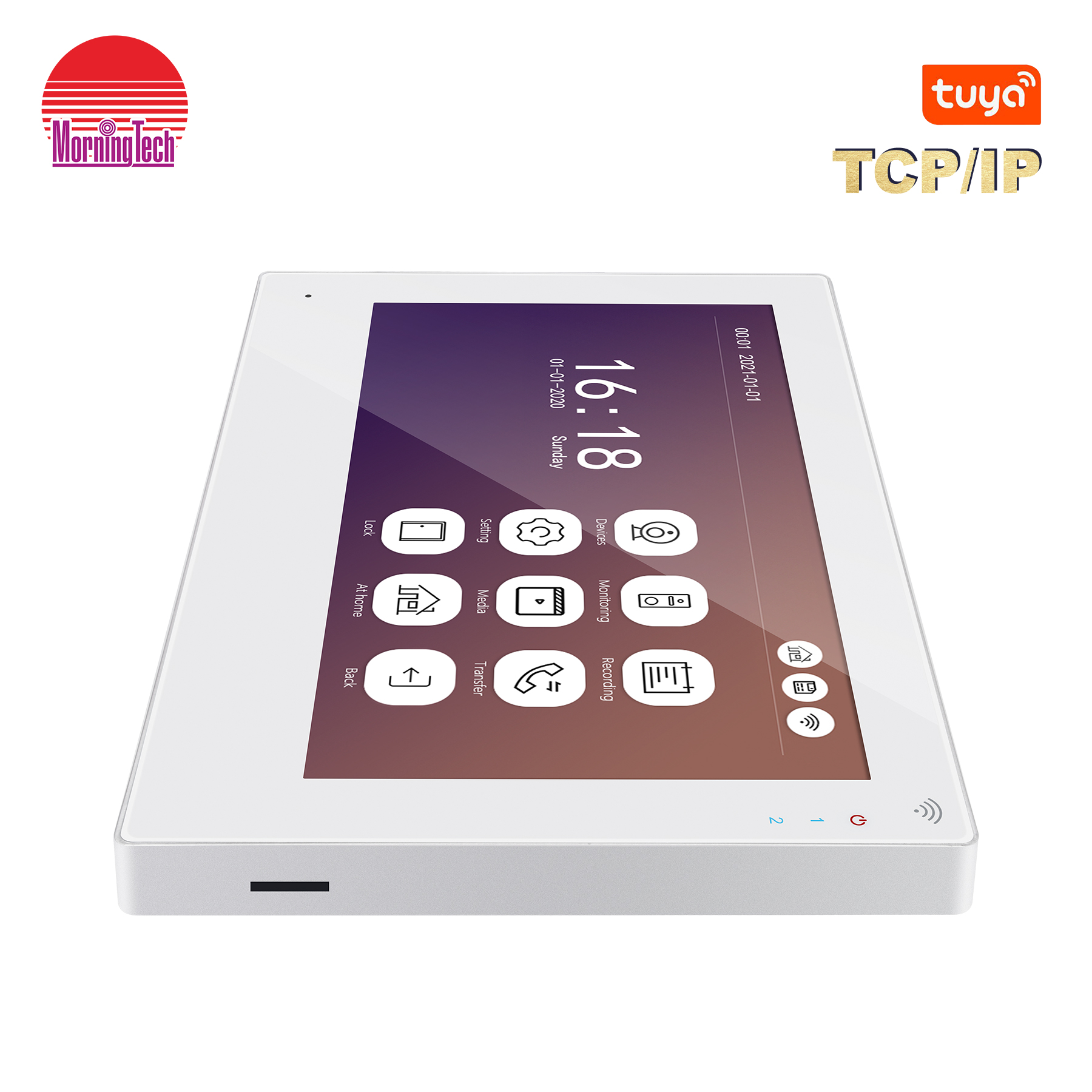 TCP/IP video door phone intercom system 7-inch indoor monitor