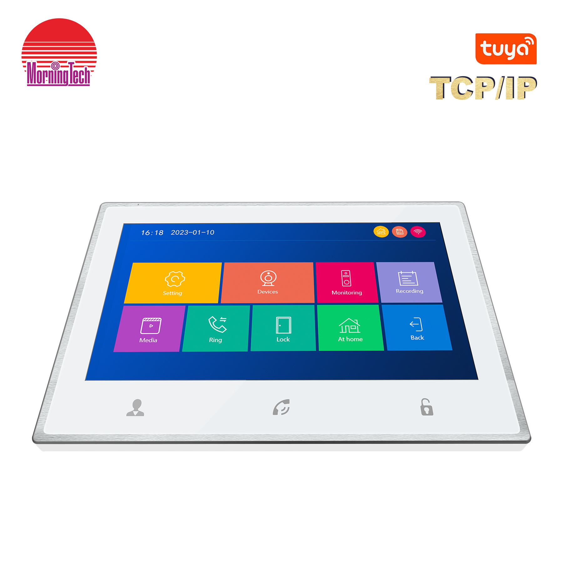 TCP/IP video door phone intercom system 7-inch touch screen
