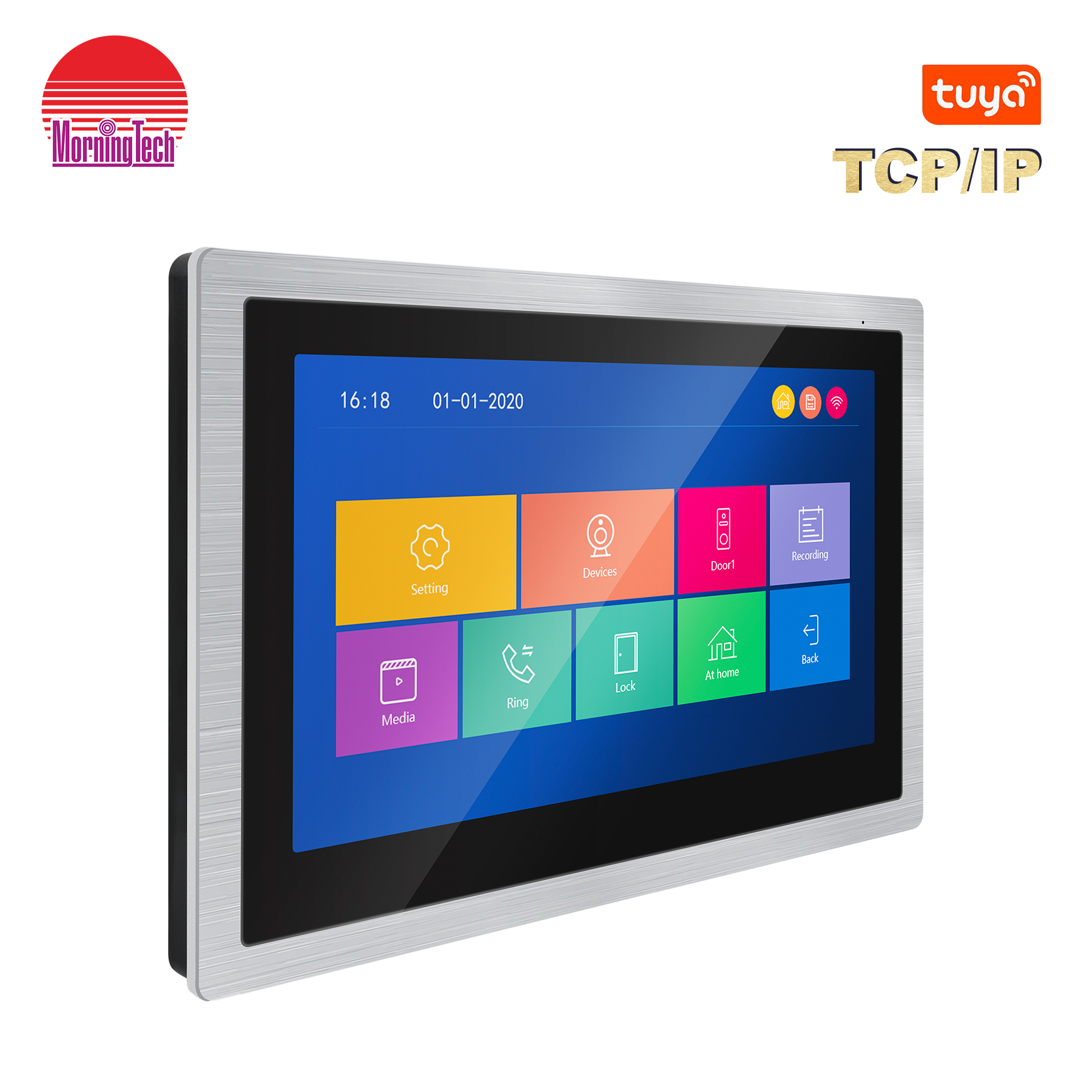 TCP/IP video door phone intercom system 10.1-inch indoor monitor