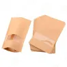 Многоразовые пакеты из крафт-бумаги с прозрачным окошком и застежкой-молнией.