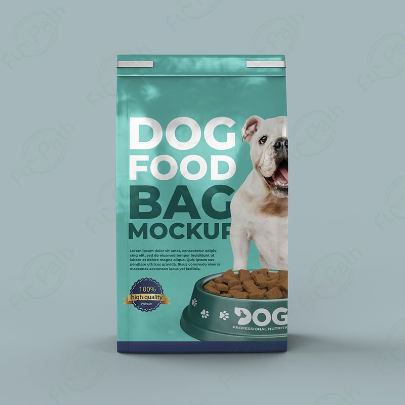 Customized Pet Blue Bag Dog Food with Zipper Eight-side Seal Flat