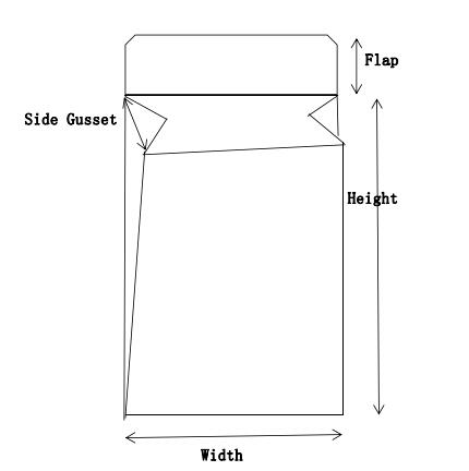 Online Paper Mailing Bag With Gusset And Outside Adhesive Tape