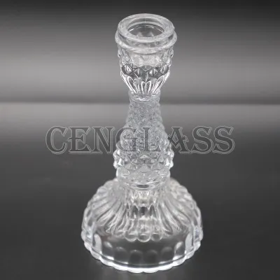 Glass Castiçal fabricante atacadista de vidro transparente 