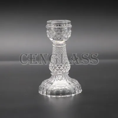 Glass Castiçal fabricante atacadista de vidro transparente 