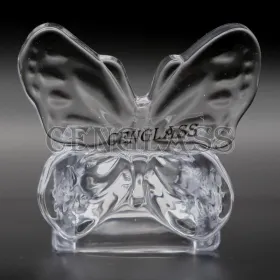 Teelichthalter aus Glas im Schmetterlingsdesign