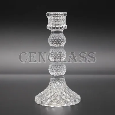 Classical Glass Pillar Candle Holder