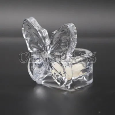 Butterfly Design Glass Tealight Candle Holder