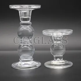 Kerzenhalter aus Glas mit doppeltem Verwendungszweck